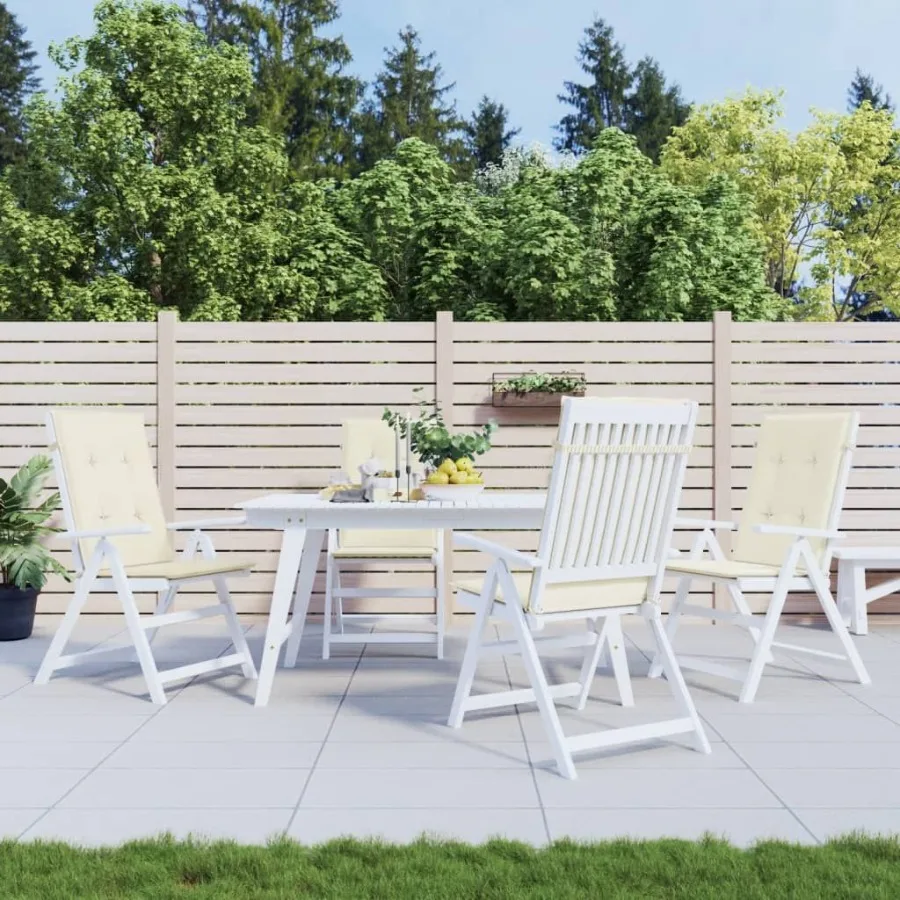 

Garden Highback Chair Cushions 4 pcs Cream 47.2x19.7x1.2 Fabric