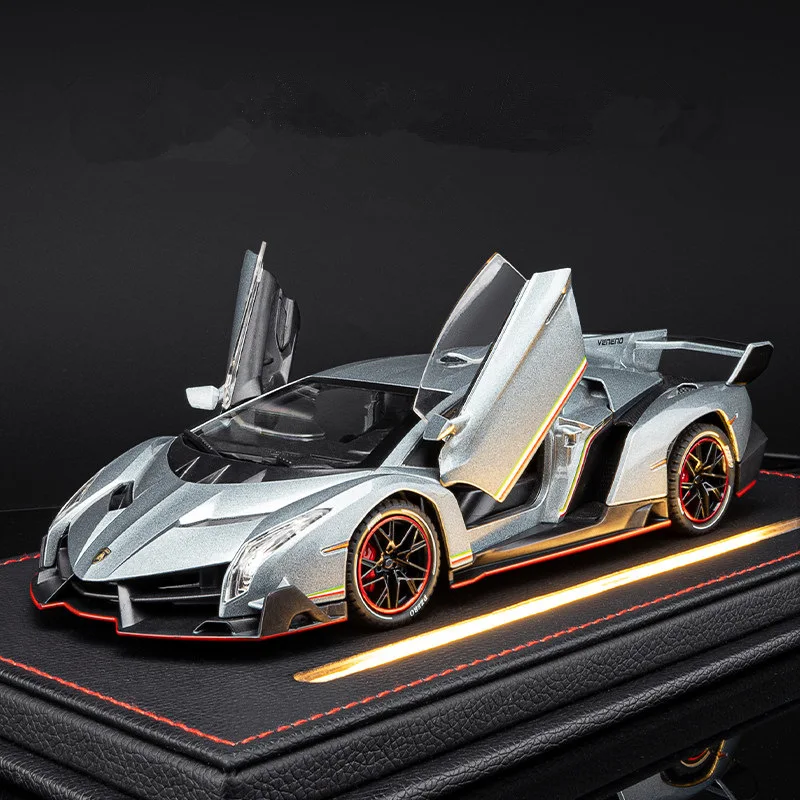 1:32 Veneno Alloy Sports Car Model Diecast & Toy Vehicle Metal Car Model Simulation Sound and Light Collection Children Toy Gift