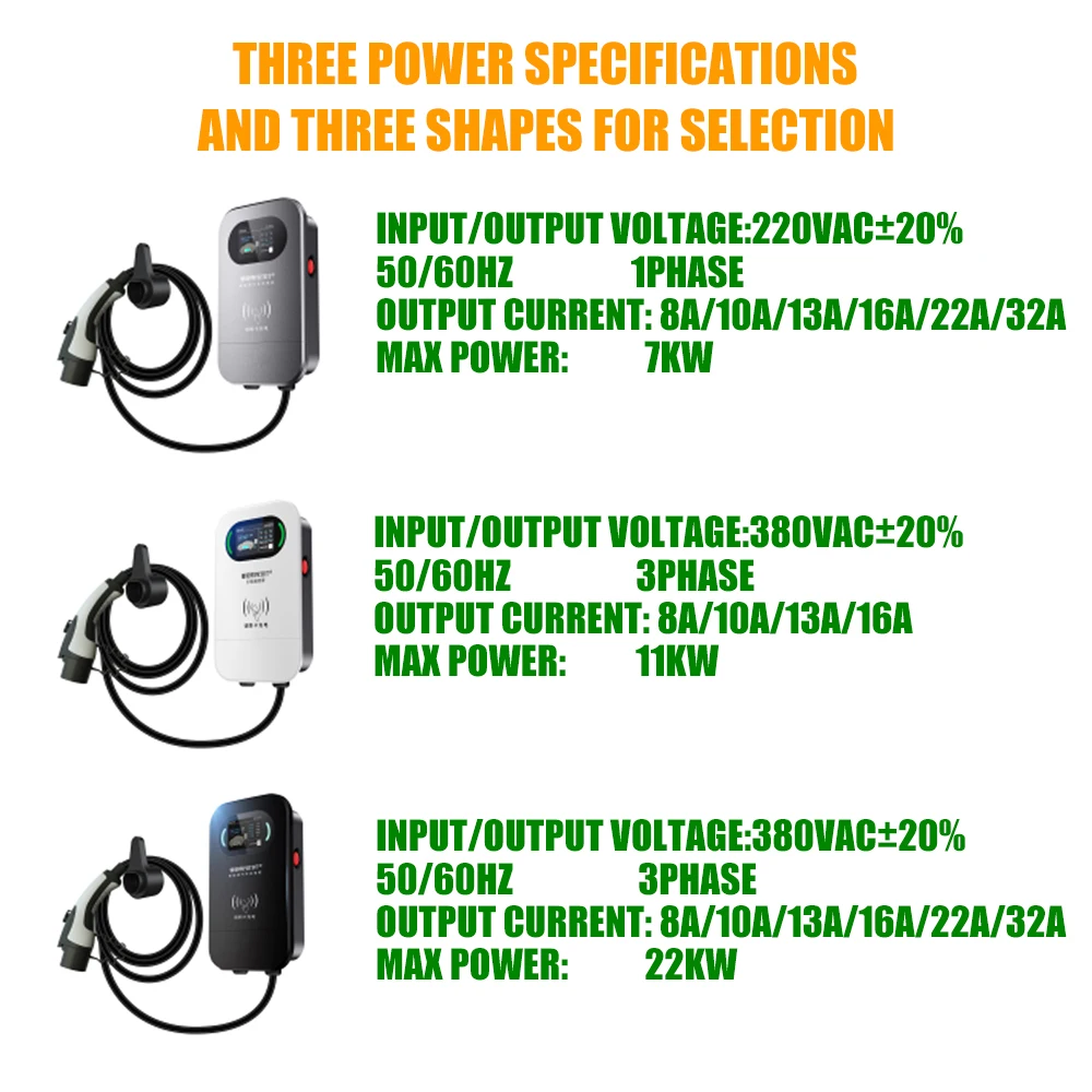 Manufacturer High-quality 11kw EV Charger Type 2 3 Phase 16A Solar Charging Station for Electric Car