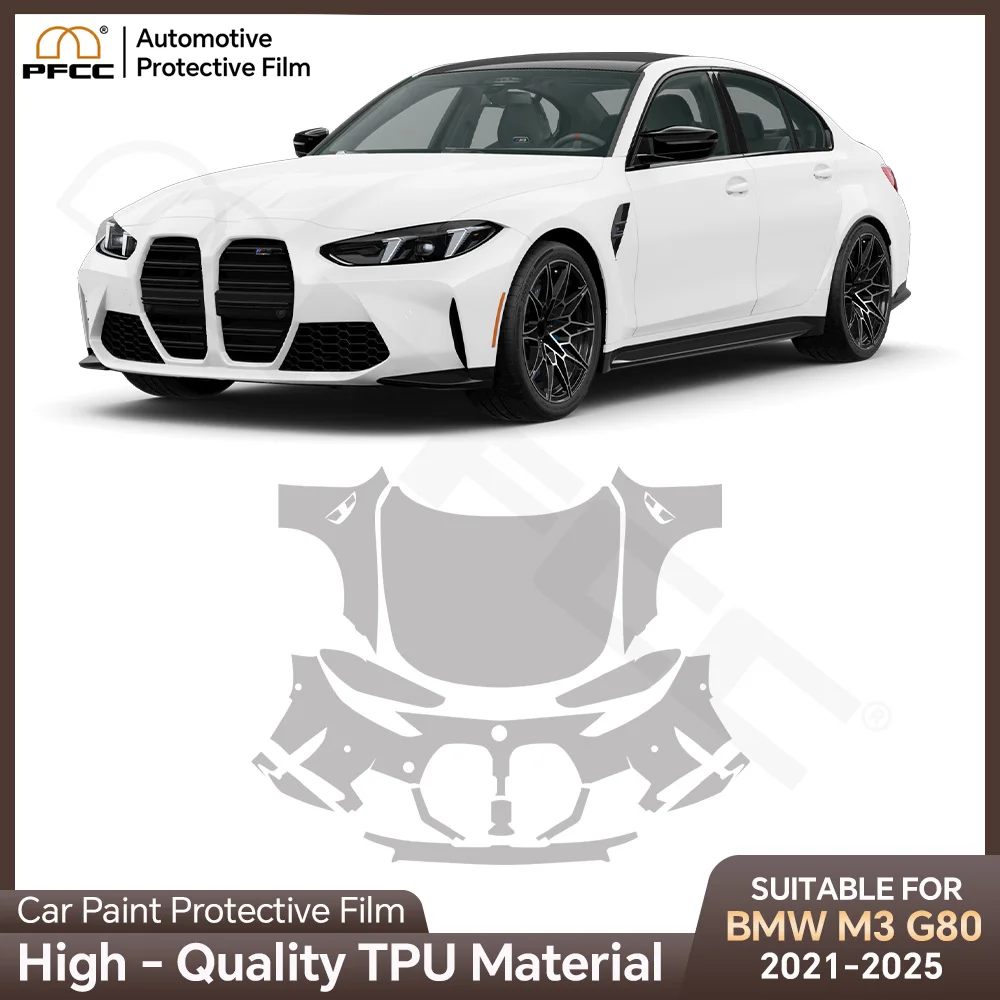 

TPU For BMW M3 G80 2021-2025 Paint Protection Film Anti-scratch Car Body Clear Bra Resistant Invisible Pre-cut PPF Repairable
