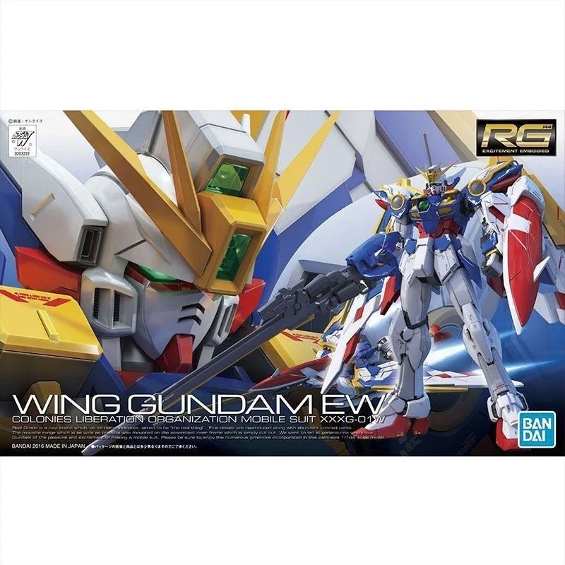 Bandai modello di assemblaggio originale RG 20 1/144 WING GUNDAM EW Gundam modello anime giocattoli vestito mobile robot ragazzo regalo