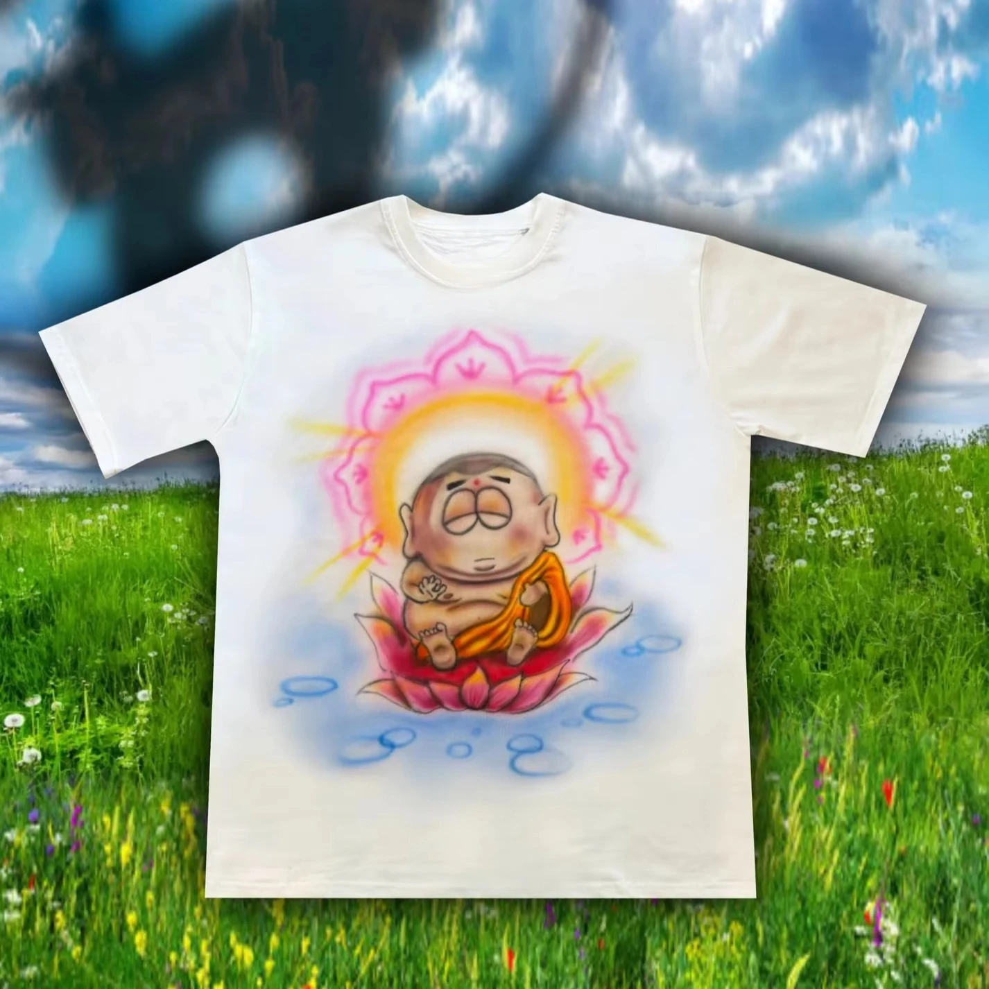 2026 new Short sleeve tee with fantasy cartoon character and mechanical device graphic unisex loose casual street fit