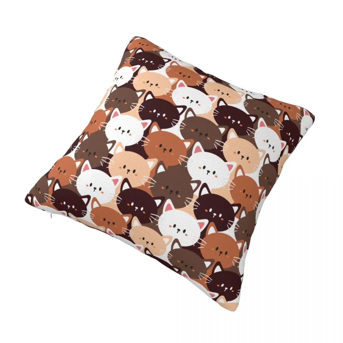 Decorative Pillow Cover Seamless Cute Cartoon Cat Accessories Bedroom Pillow Case Cover Square Multi-Size