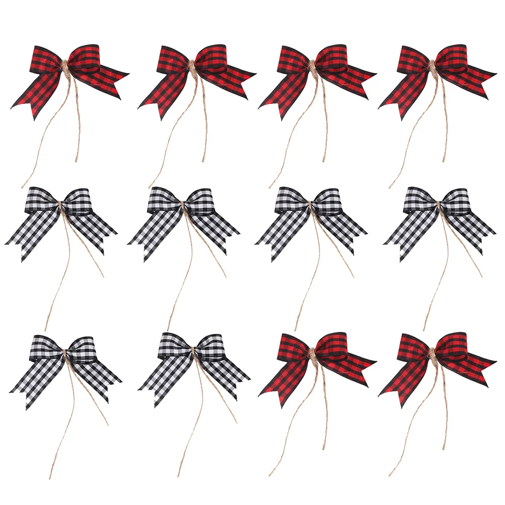 

12Pcs Beautiful Bow Knots Holiday Christmas Accessories for Door Wreath Table Centerpiece Decoration Outdoor Indoor Party Event