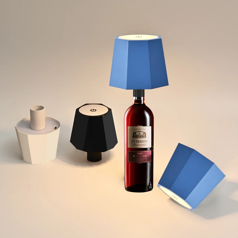 

LED Wine Bottle Lamp DIY Light Shade USB Dimmable Rechargeable Touch Control Portable Desk Lamp for Bar Cafe House Nightlights