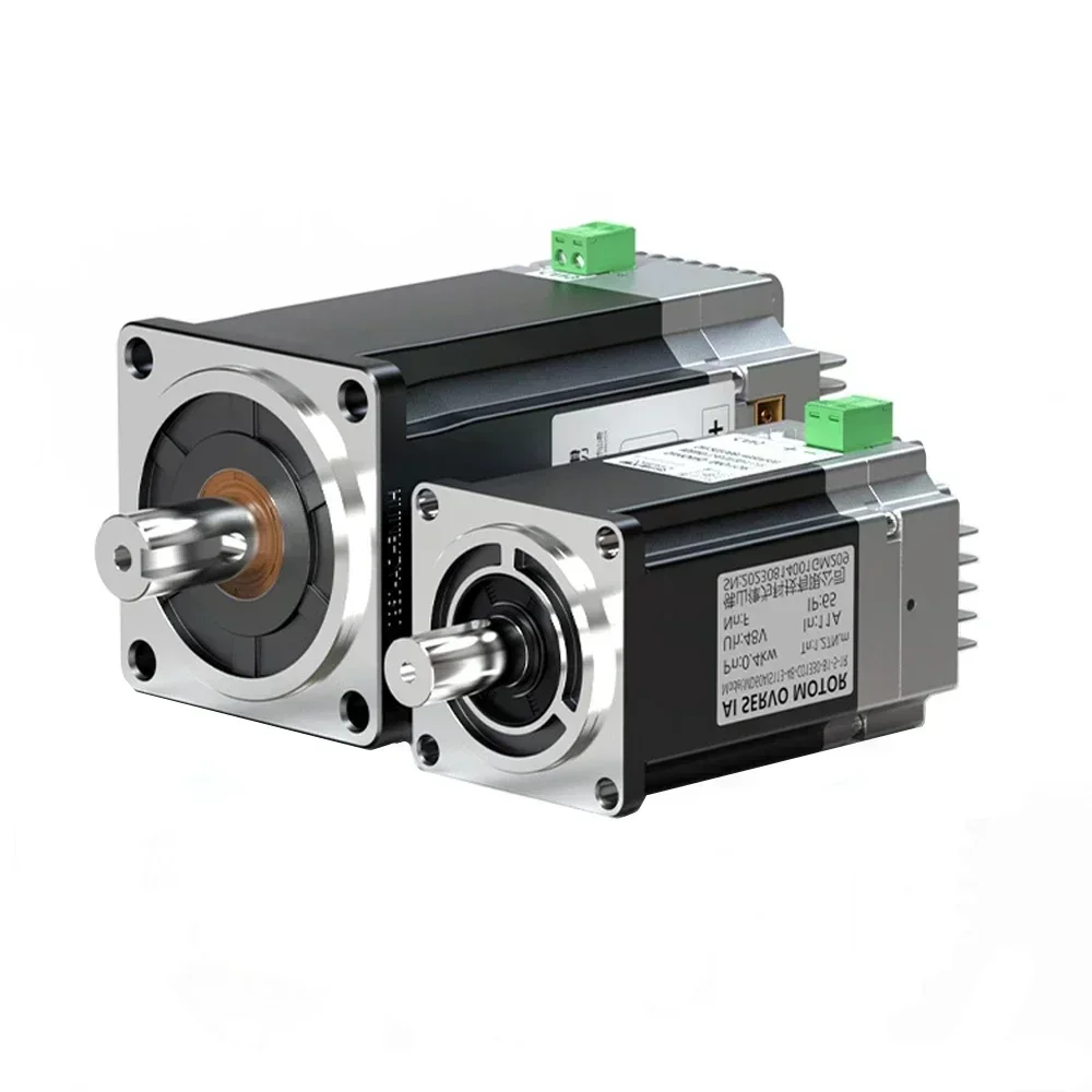 Servomotor de CC de 24V, 48V, 200W, 400W, 750W, servomotor de bajo voltaje, 40mm, 57mm, 60mm, 80mm, brida, codificador de 17 bits, entrada de pulso RS485, 3000rpm