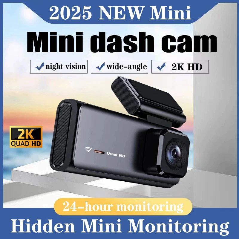 

2025NEW Mini Driving Recorder 2K HD Night Vision Recorder with Front and Rear Dual Camera 24-hour Monitoring for Safer Driving