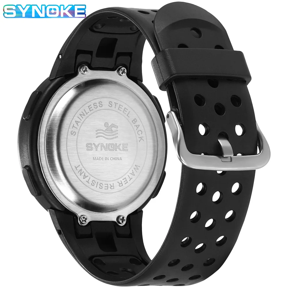 SYNOKE Men Digital Watch Sports Watches Timing Function Alarm Clock Waterproof 50M Digital Watch Military Clock Large Screen