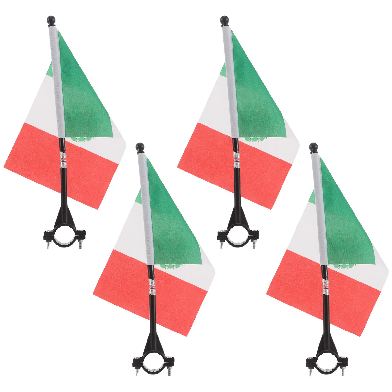 4Pcs Bicycle Safety Flags Mexican Bike Handlebar Flag Pole Mexico National Color Decoration Outdoor Cycling Flag Holder for Bike