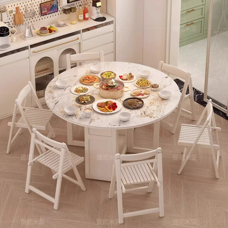 

z Simple Storage Dining Table Legs Luxury Waterproof Modern Dining Table Folding Round Set Sala Prano Home Furniture z