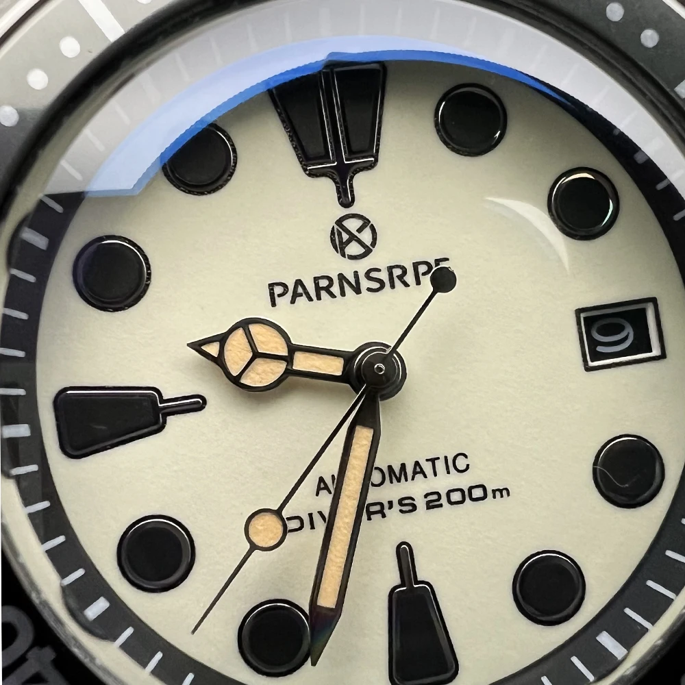 PARNSRPE custom Diver\'s Luxury Men Watch Small Abalone Automatic Mechanical China NH35Movement Aseptic Dial Sapphire Glass S28
