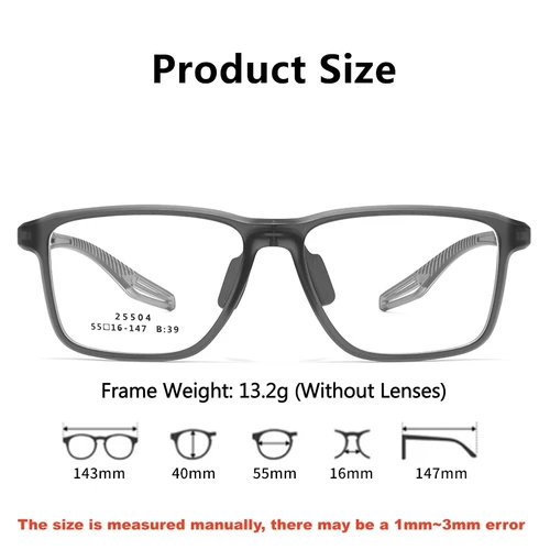 Imagen 2 del producto YIMARUILI hombres y mujeres moda ciclismo deportes ultraligero Flexible TR90 baloncesto cuadrado óptico gafas graduadas marco