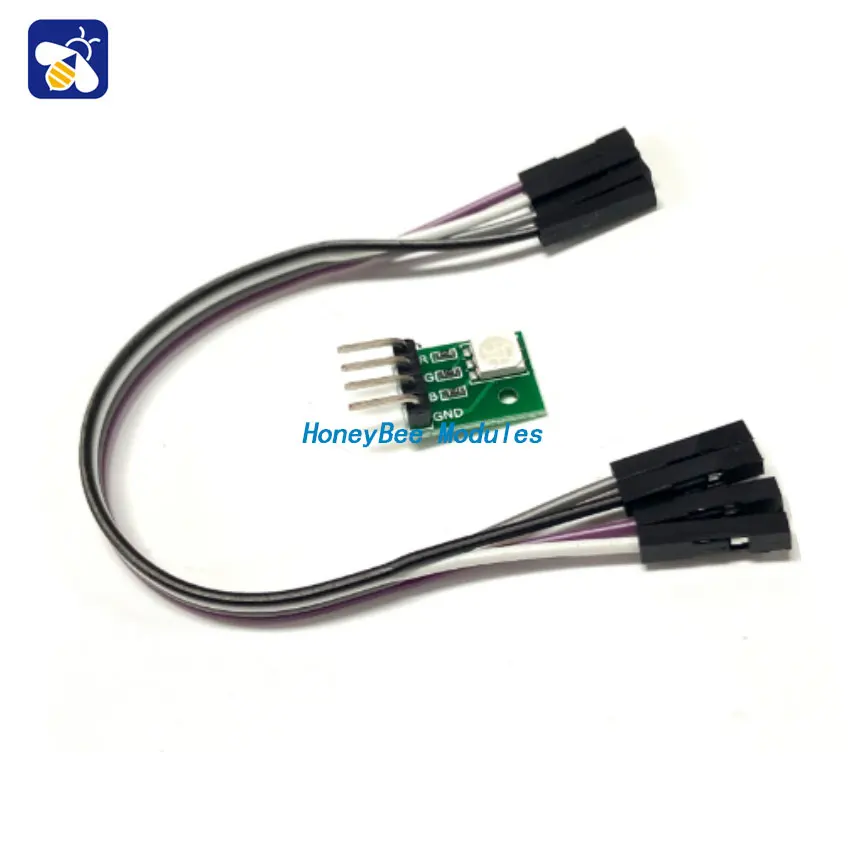 RGB Module LED Module Full Color LED Module Tri-Color LED Module Compatible with 51 MCU Green Board Wiring