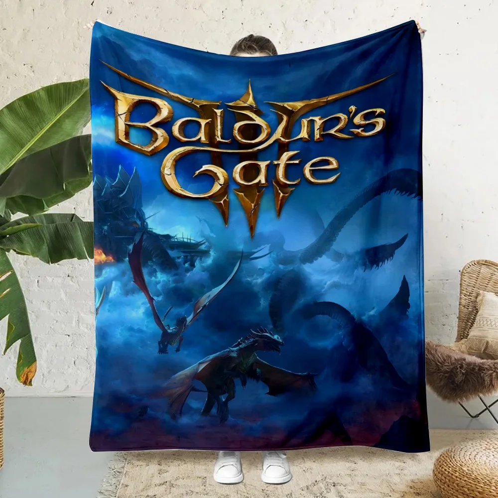 Classic Hit Games Baldurs Gate 3 Printed Picnic Blankets Warm Blanket Soft and Comfortable Blanket Home Travel Birthday Gift