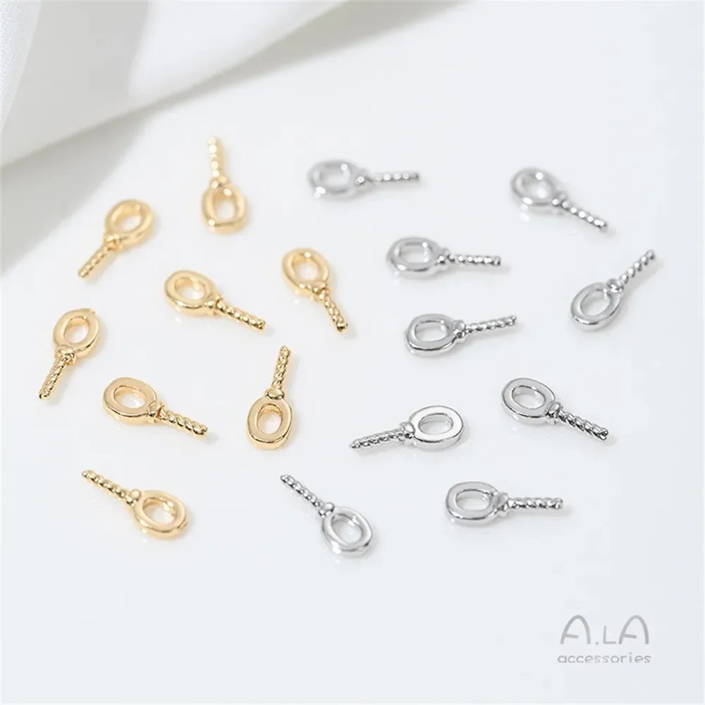 14K vergulde zirkoon half-gat kraal houder hanger, schapen oog accessoires DIY handgemaakte kleverige parel sieraden materiaal