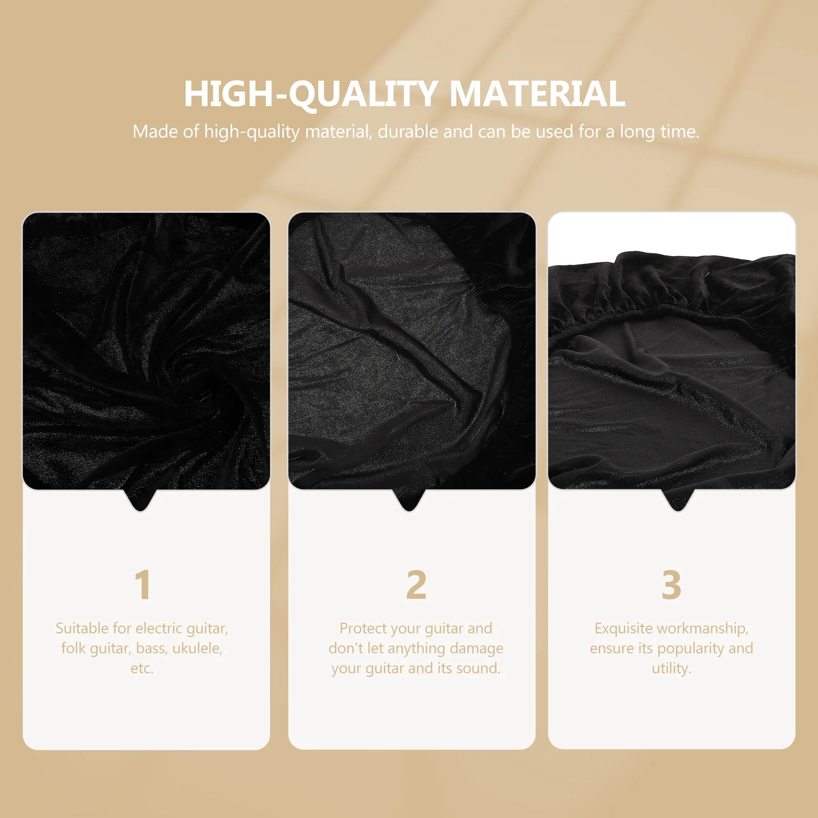 

Guitar Cover Black Flannel Protective Case Maintenance Pouch Cleaning Bag Dust Cover Guitar Parts Accessories Long Lasting High