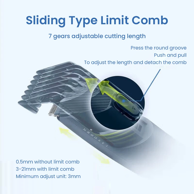 ماكينة قص الشعر الكهربائية HC3688 من فيليبس، ماكينة قص الشعر الكهربائية المنزلية القابلة للغسل، إعدادات متعددة الطول