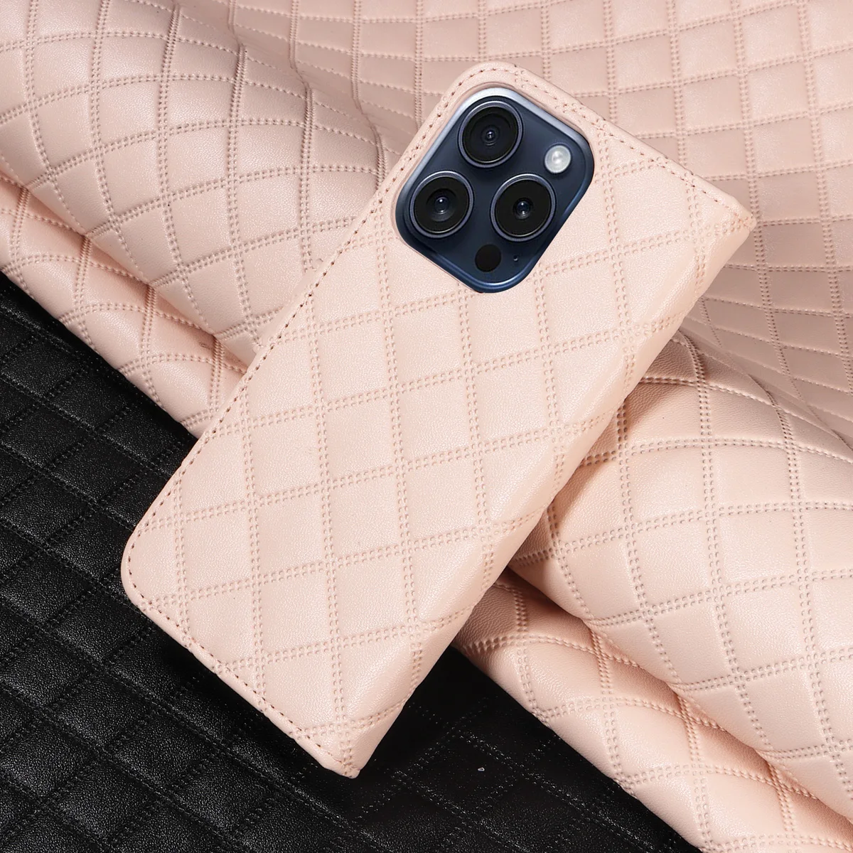 Faux Leather Phone Case for Samsung GalaxyZ Fold 3 Z Fold 4 Z Fold 5 Z Fold 6 Magnetic Bracket Shockproof Stylish Plaid Cover view 3