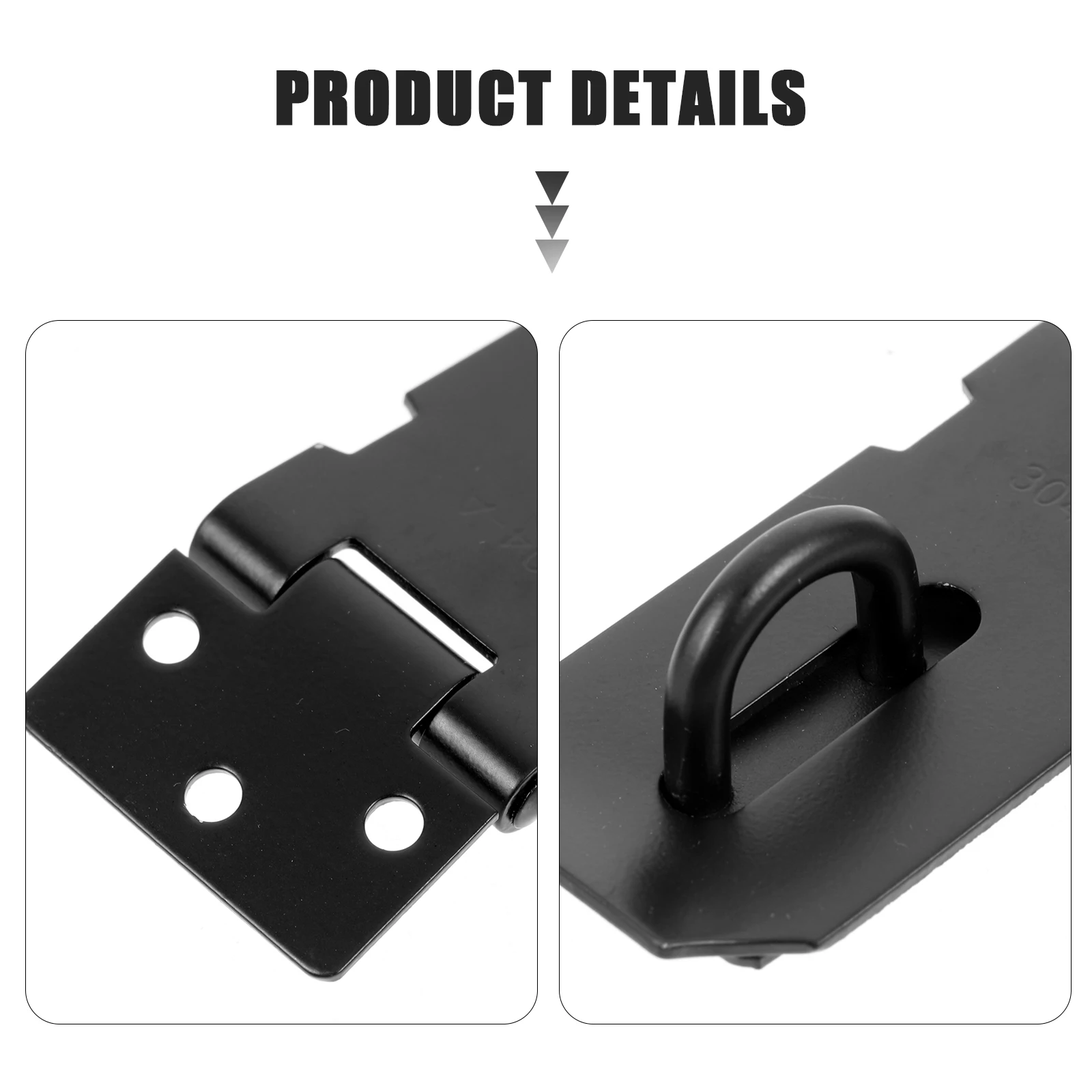 

1 Set Stainless Steel Door Black Durable Cabinet Lock Compact Replaceable Hasp Lock Multi-Function Hardware Accessories For