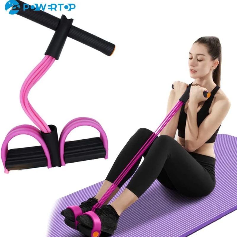 4 Tube Resistance band fitness Latex Pedal Exerciser Sit-up Pull Rope Expander Elastic Bands Yoga equipment home exercise