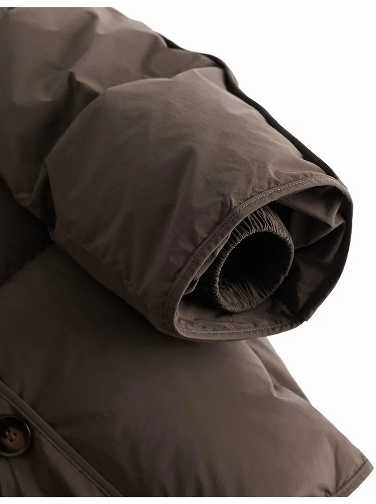 Women's Mid-Length Oversized down Jacket with Stand Collar, Warm Oversized Jacket Filled with White Duck Down, New Winter 2025 Model