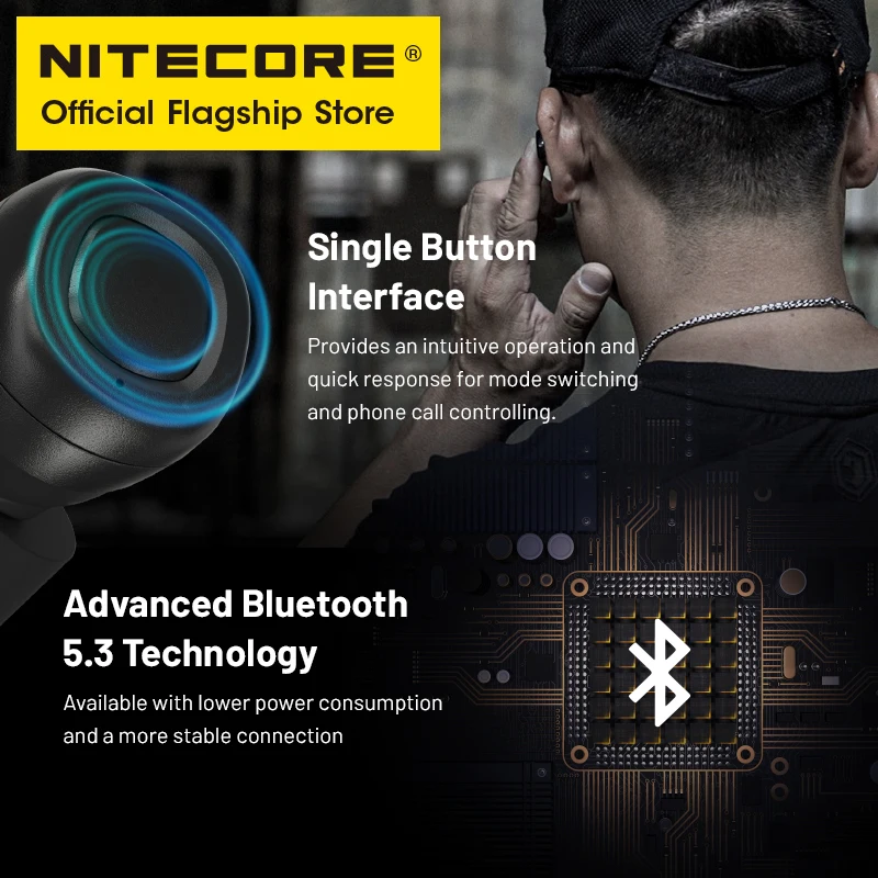 Imagem -02 - Nitecore Ne20 Fone de Ouvido Bluetooth Proteção Auditiva Earbuds Tactical Ear Electronic Hearing Protector Noise Redução Headset