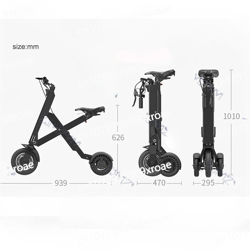 Foldable Electric Scooter for Adults, Portable Mobility Bicycle, 10 Inch Pneumatic Tire, 50km, 36V, 12.5Ah, 300W