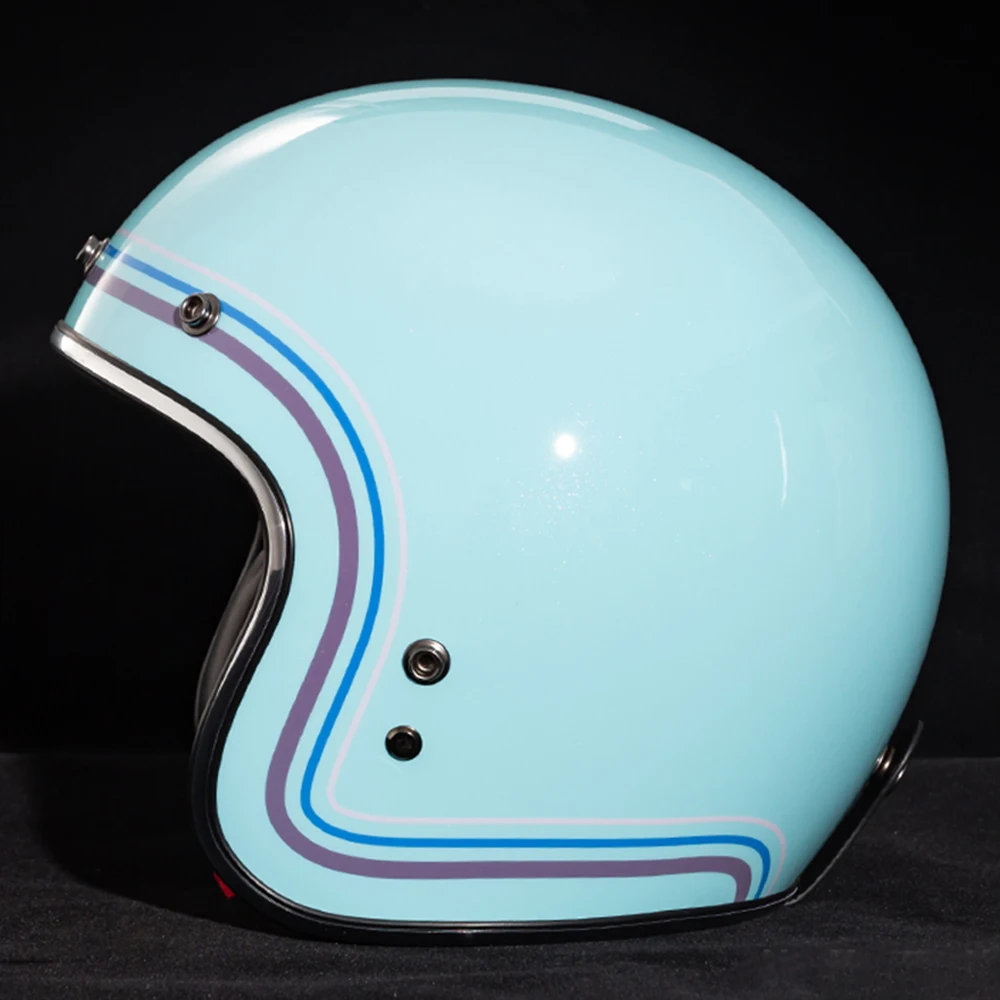 M-4XL Tiffany Blue Breathable Head Protection Wear-Resistant Motorcycle Kask Anti-Fall Motocross Supplies Open Face Biker Helmet