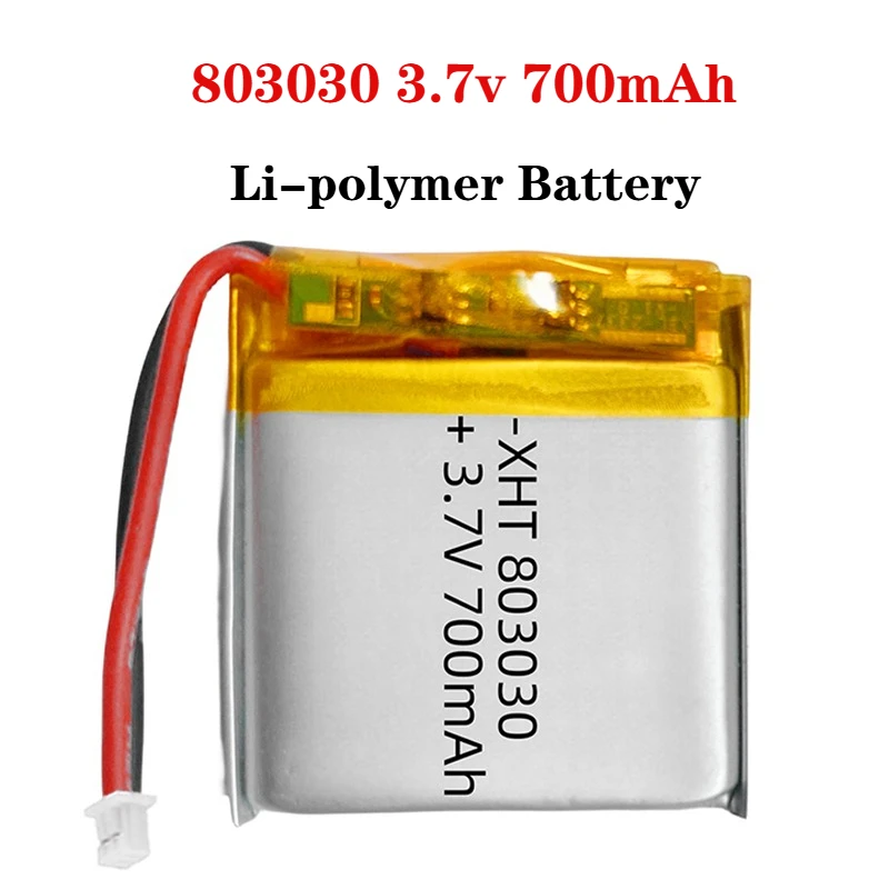 

1-4pcs 803030 Battery 700mAh 3.7V Lithium Polymer Battery for Smart Watch Flashlight Electric Toy Speaker Handheld Fan
