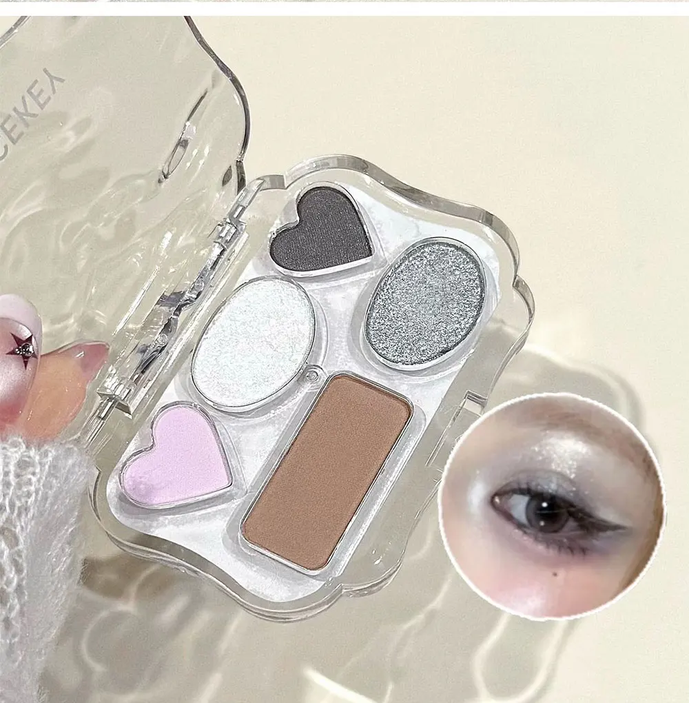 NICEKEY Farbenfrohe Lidschatten-Palette Lila Glitzer Perlmutt Matt Lidschatten Schimmerndes Make-up Langanhaltender Highlighter Augen-Kosmetik – Detail 11