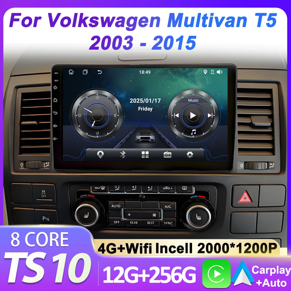 

Android 14 For Volkswagen Multivan T5 2003 - 2015 Car Multimedia Radio Player Touch Screen Intelligent Systems GPS Navigation BT