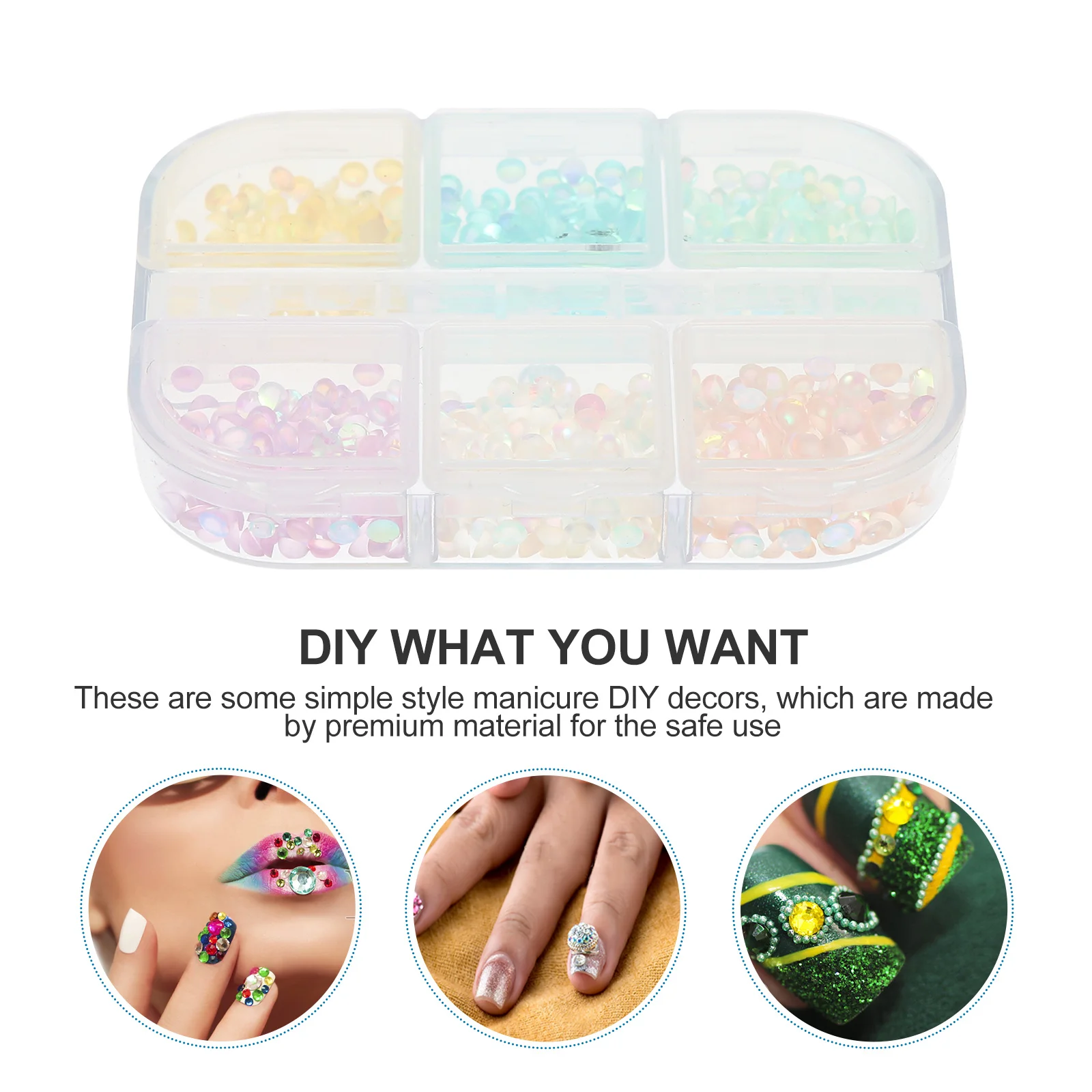 1 Box Of Mermaid Pearl Decorations Resin 3D Nail Art Diy Charms Manicure Accessories For Salon Home Use Nail Art Decor