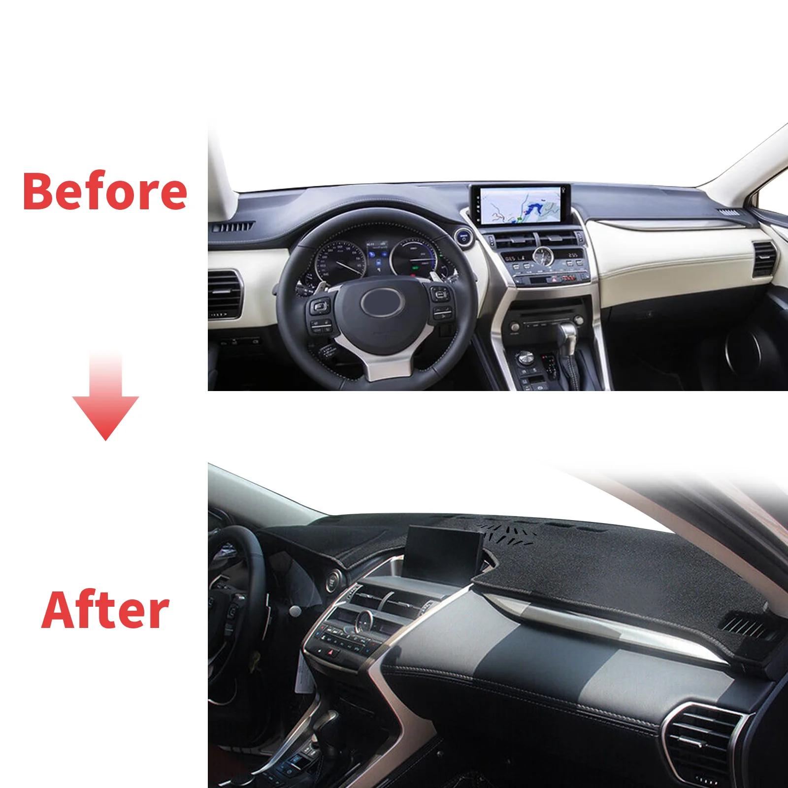fit for Lexus NX 200t 300h 2015~2020 Car Dashmat Accessories Dashboard Cover Pad DashMat Sunshade Protective Carpet Leather