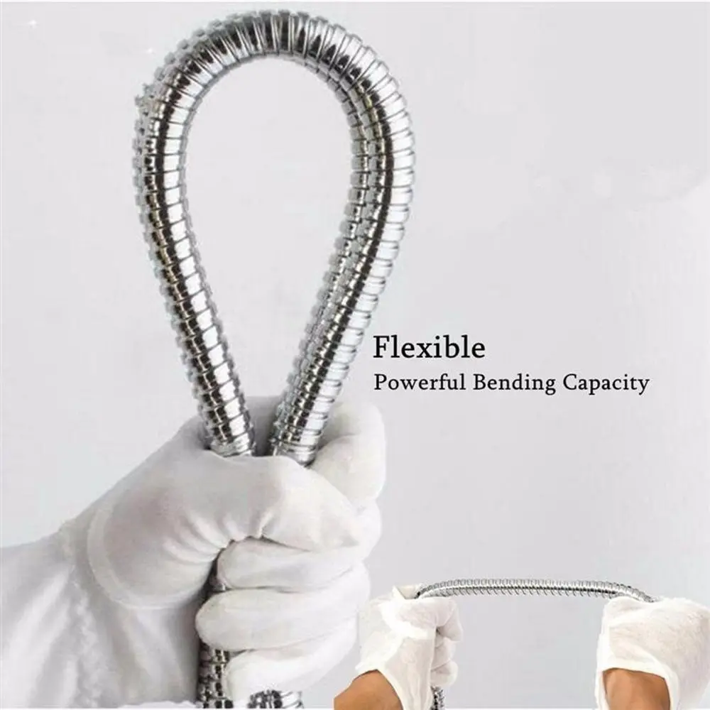 Copper Core Flexible Bathroom Bath Shower Head Stainless Steel Shower Hose Chrome Bathroom Water Head Shower Head Pipe Tool