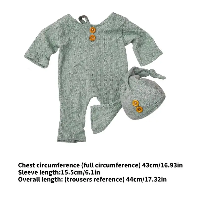 u13f التصوير الفوتوغرافي للأطفال وضع قبعة متماسكة مريحة وسروال تمتد لالتقاط صور الرضع