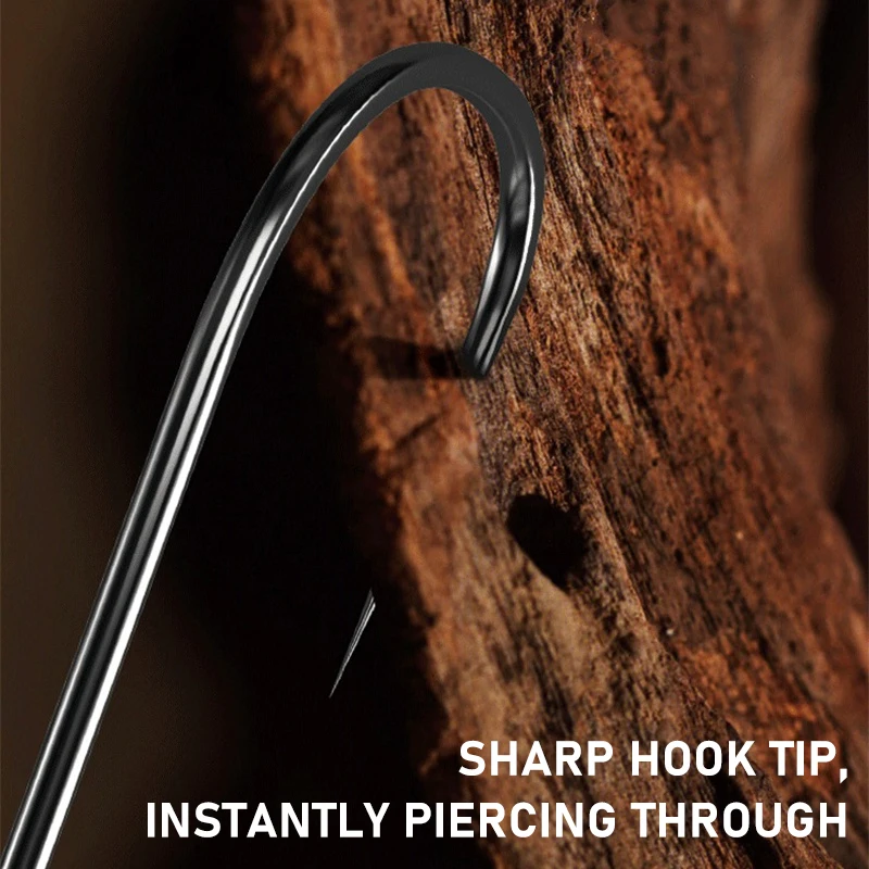 100 قطعة خطاف صيد عالي القوة مقاس 0.1 # -5 #   خطاف صيد حاد غير حاد من سبائك الصلب لملحقات سمك الشبوط البلطي