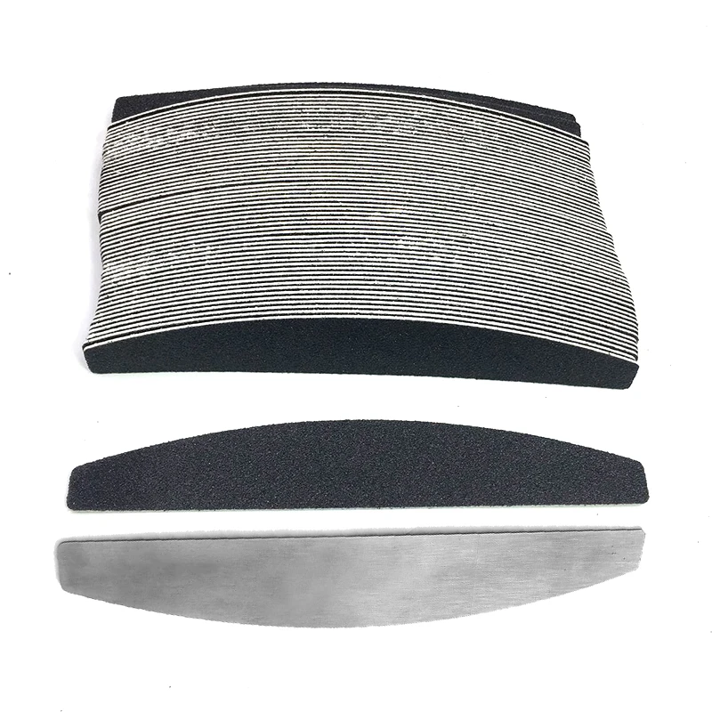 50 قطعة استبدال الرملي ملف الأظافر مع مقبض معدني للإزالة 80/100/180/240 شرائط على الوجهين مانيكير مسمار الفن الملفات #4