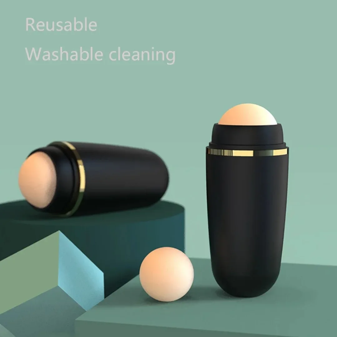 1個入り フェイスケア 火山岩ローラー ミニ オイルコントロール フェイシャルローラー 脂肪除去 Tゾーン オイル吸収 再利用可能 スキンケアツール