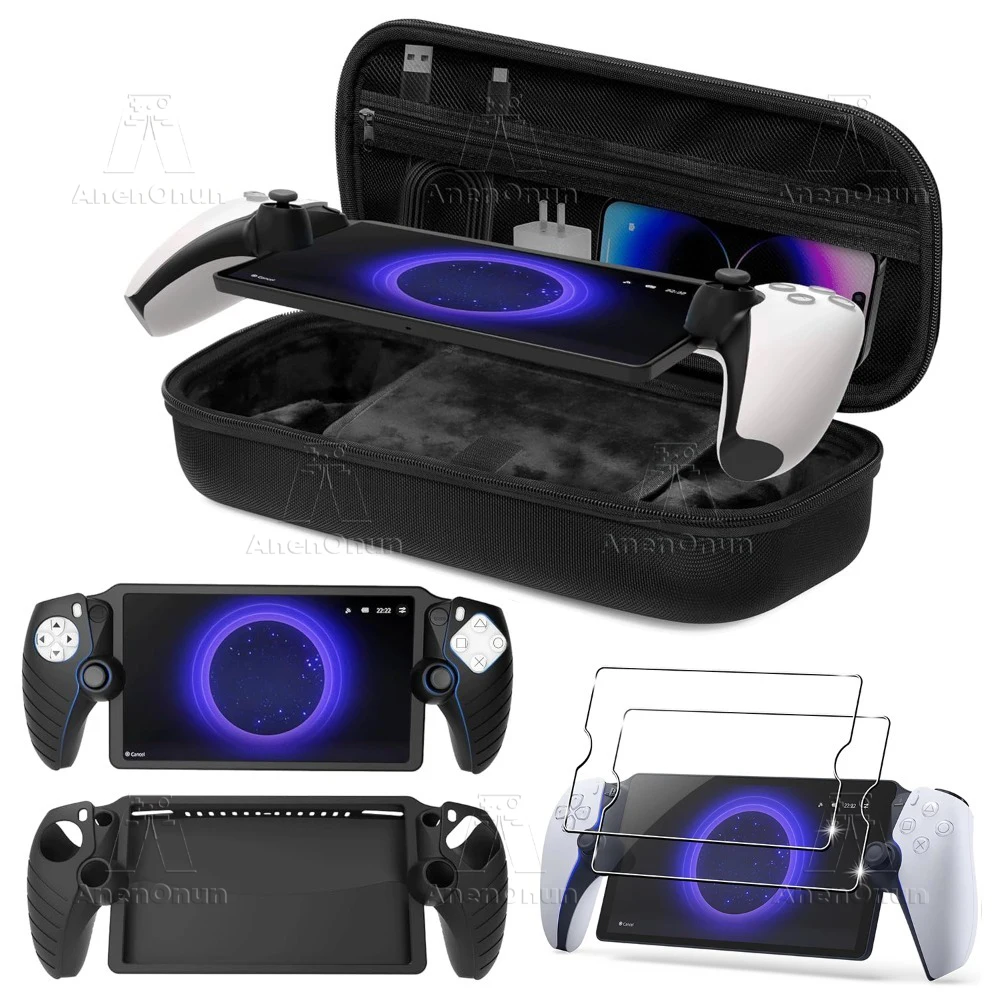 ps-ポータル-4-in-1-保護キット-耐衝撃-eva-キャリングケース-シリコーンソフトカバー-2-飛散防止強化ガラススクリーンプロテクター