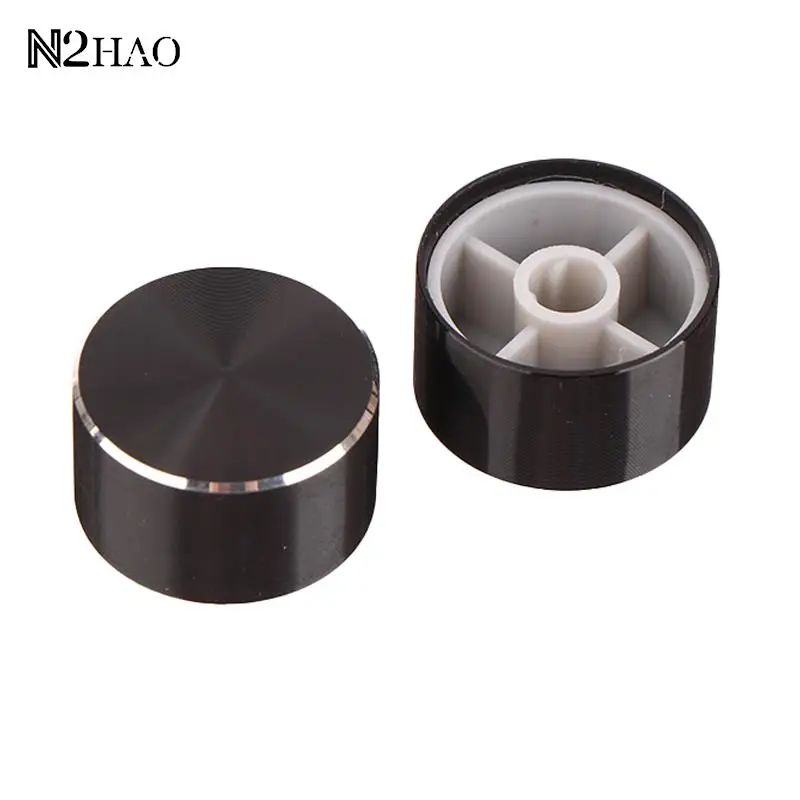 2Pcs 22mm*12cm 6mm Shaft Hole Aluminum Alloy Potentiometer Knob ( Knurled Shaft Dia.)