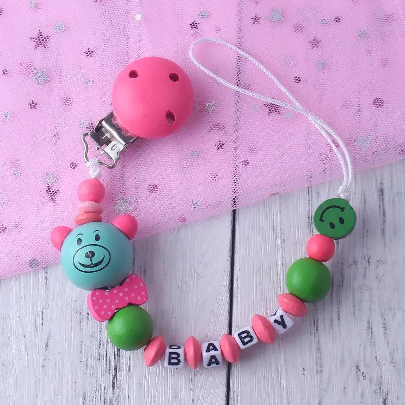 Handmade Personalized Name Pacifier Clips Nipple Holders Silicone Pendant BPA Free Customize Teat Cord Dummy Chain Shower Gift