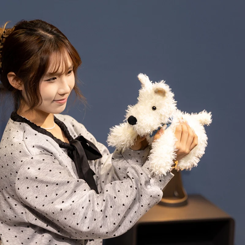 20/24 センチメートルふわふわウエストハイランドホワイトテリアぬいぐるみかわいいスカーフ犬素敵な抱きしめやすいぬいぐるみおもちゃ素敵なギフト