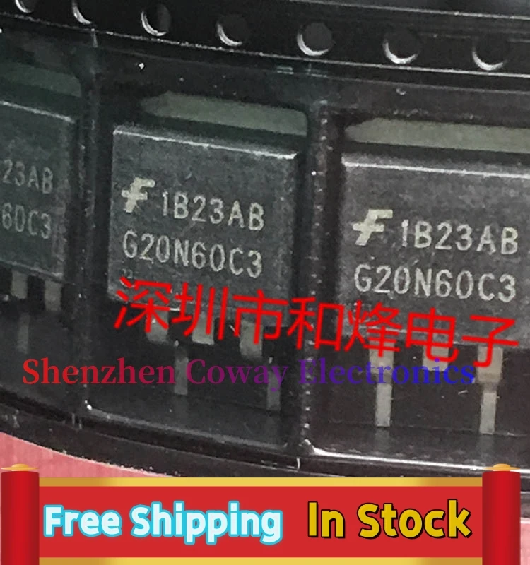 재고 빠른 배송, G20N60C3, HGT1S20N60C3S TO-263 45A, 600V, 10 개-30 개