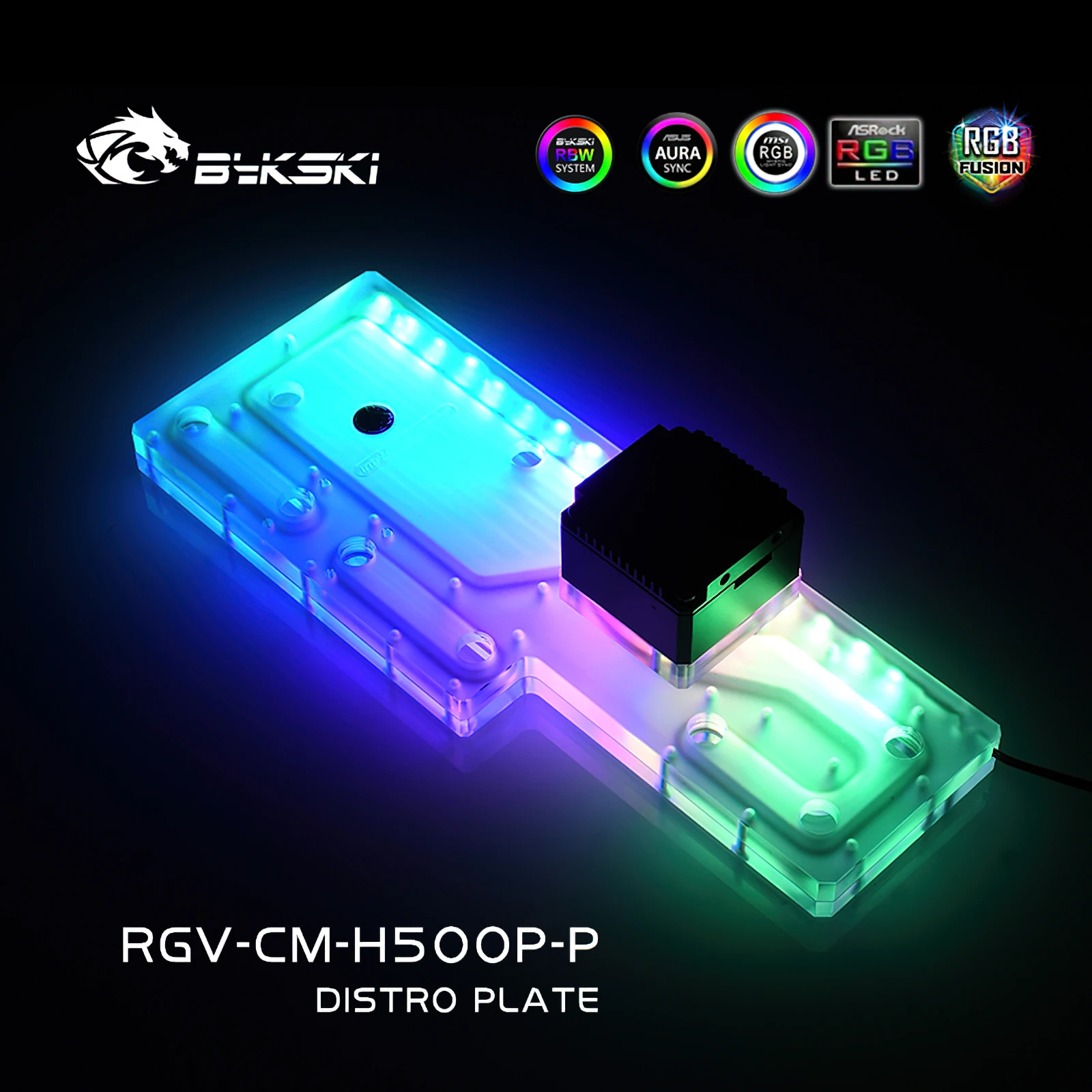 Bykski مياه التبريد RGB خزان Distro لوحة ل CoolerMaster H500P H500M الهيكل خزان RGV-CM-H500P-P