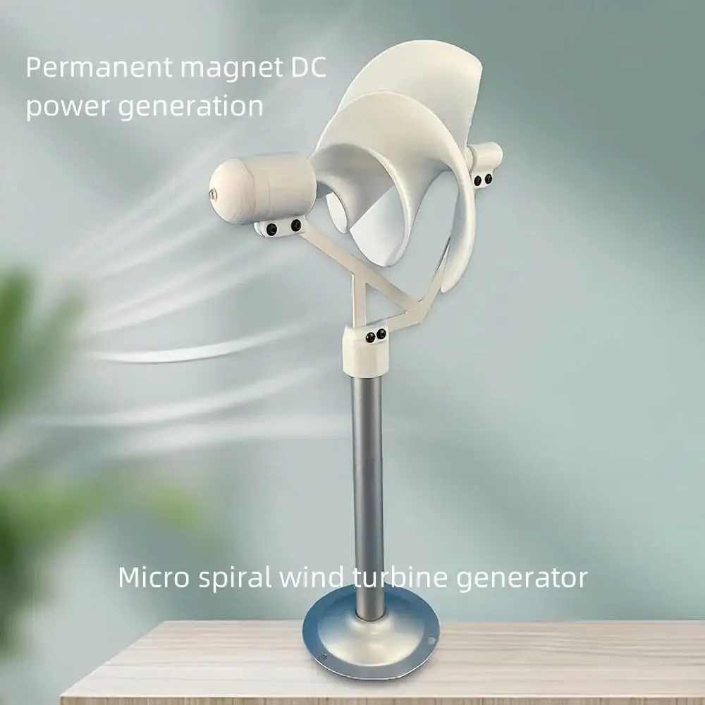 

10W Micro Spiral Wind Generator Model Permanent Magnet Generator Wind Turbine Model Breeze Start Generator with LED Lights