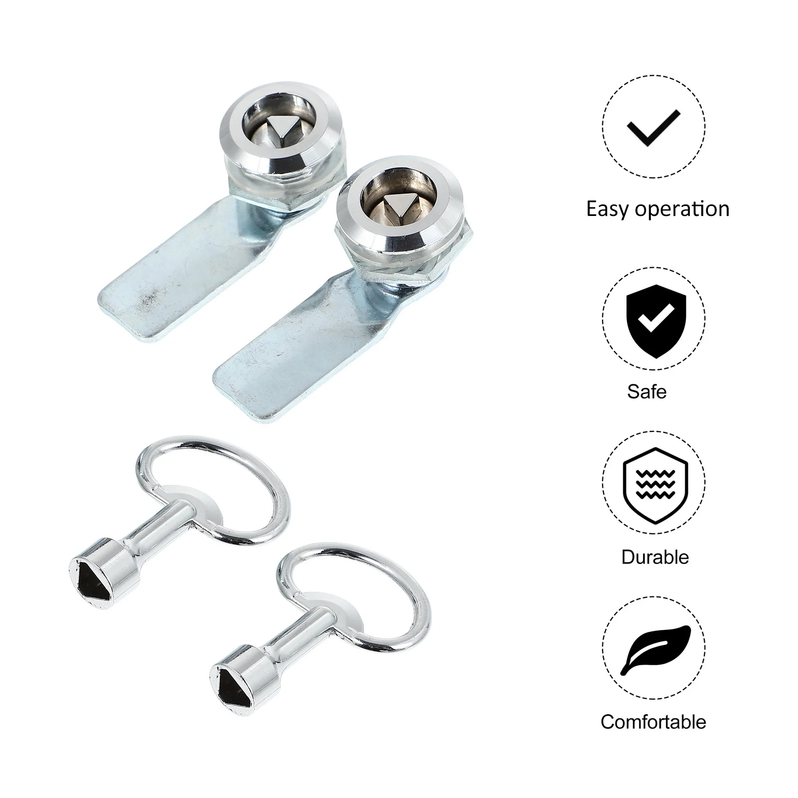 

2 Sets Triangle Lock For Distribution Box Cabinet Zinc Alloy Electric Power Lock Durable Multi-Purpose Security Set Filing Tool