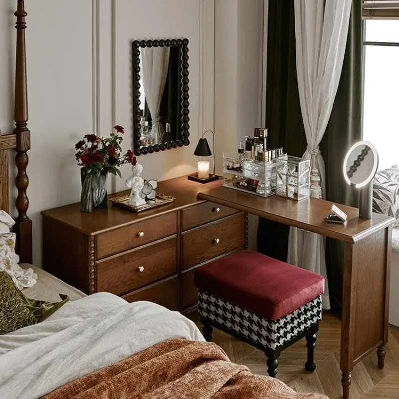 

chest small apartment retractable bedroom dresser American dresser French dresser retro style