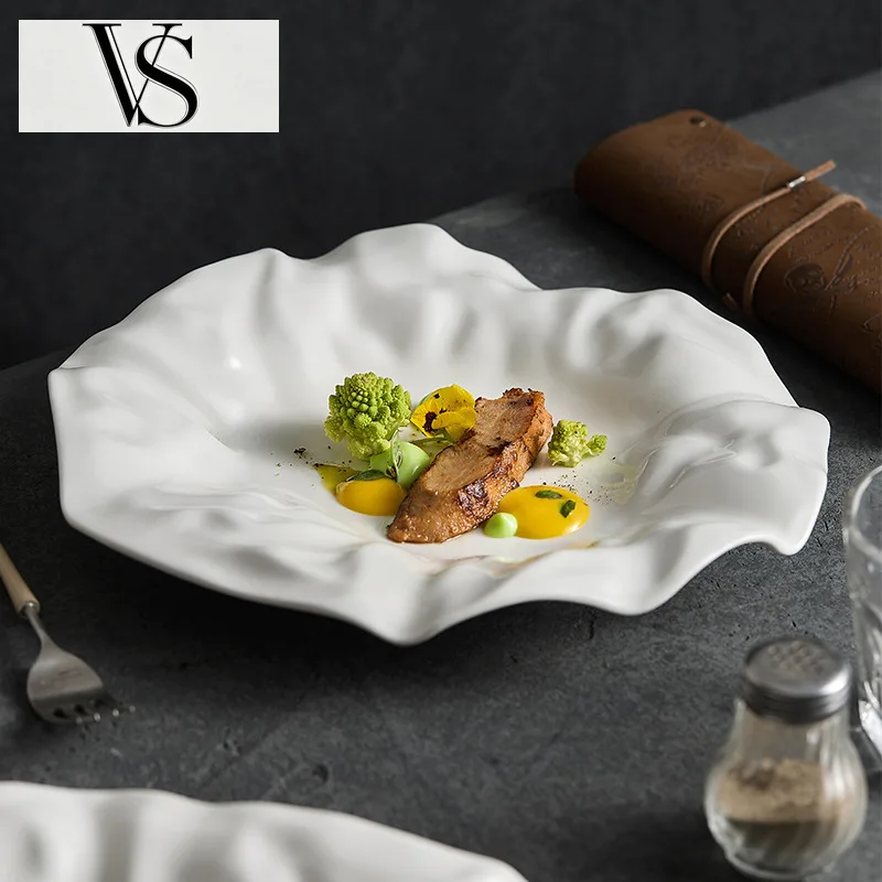 Creative Bowls Fruit Dishes, Household Special-Looking Tableware, Hotel High-Grade Sense, White Special-Shaped Features,