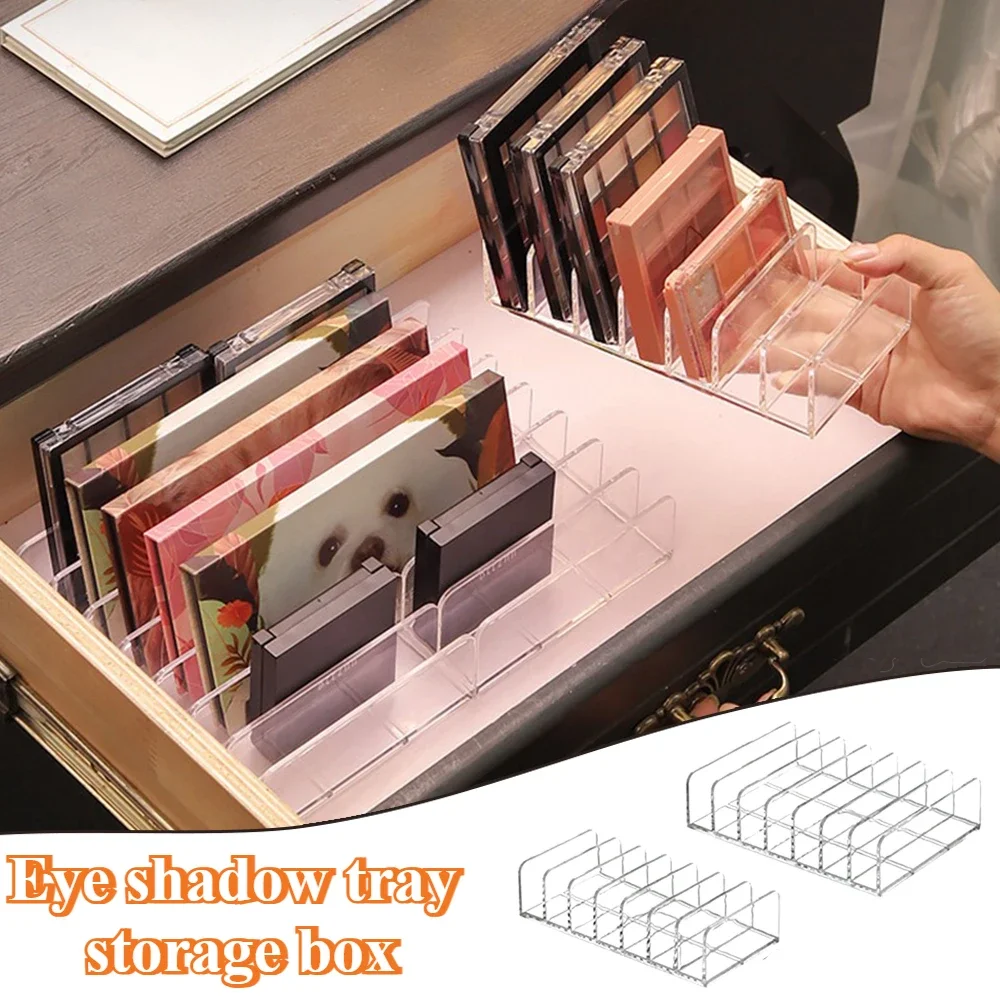 Eye Shadow Tray Storage Rack for Eyeshadow Palette Cosmetics Vanity Table and Bathroom Countertop Storage Box Cosmetic Organizer