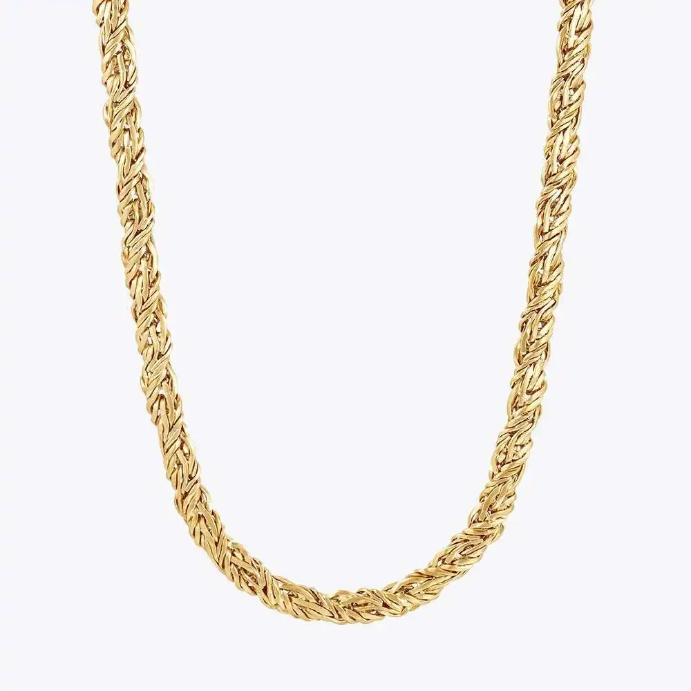 ENFASHION Collares Para Mujer Braided Twist สร้อยคอผู้หญิงสแตนเลส 18 K Gold Plated เครื่องประดับ PARTY P 243449